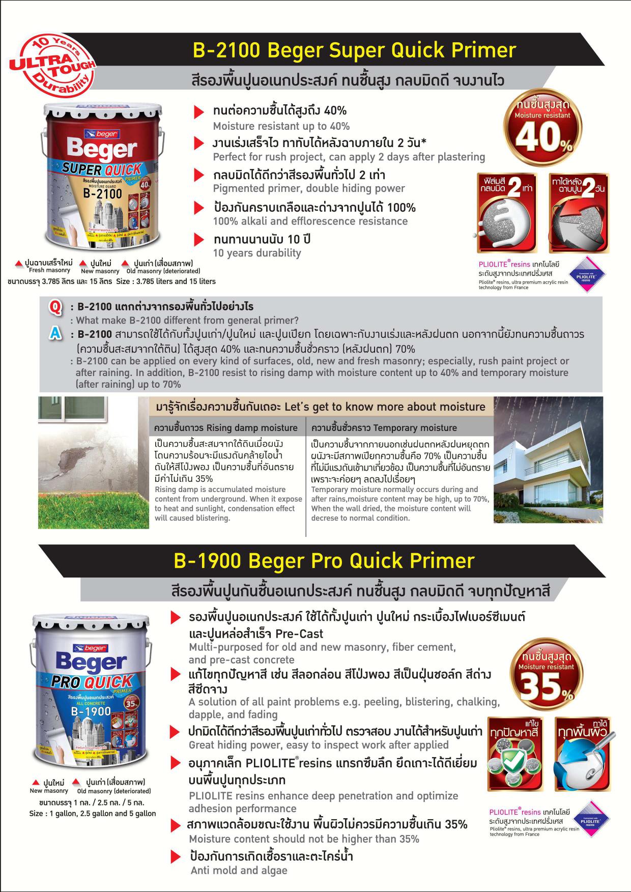 เบเยอร์ โปร ควิก ไพรเมอร์ #B-1900 / Beger Multi Purpose Primer B-1900/ 1gl