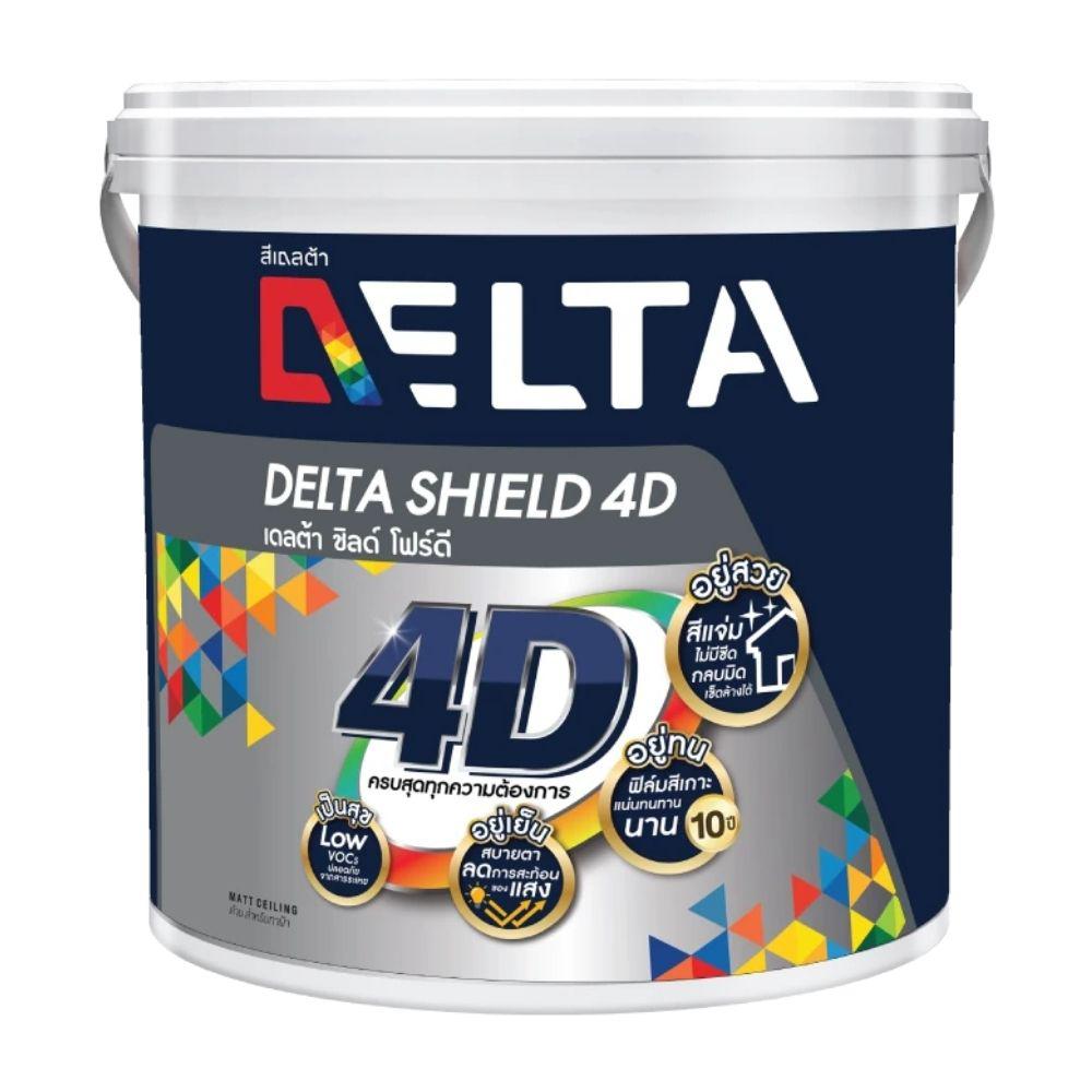 เดลต้าชิลด์ โฟร์ดี สีทาฝ้า #9000 / Delta Shield 4D For Ceiling #Light Grey