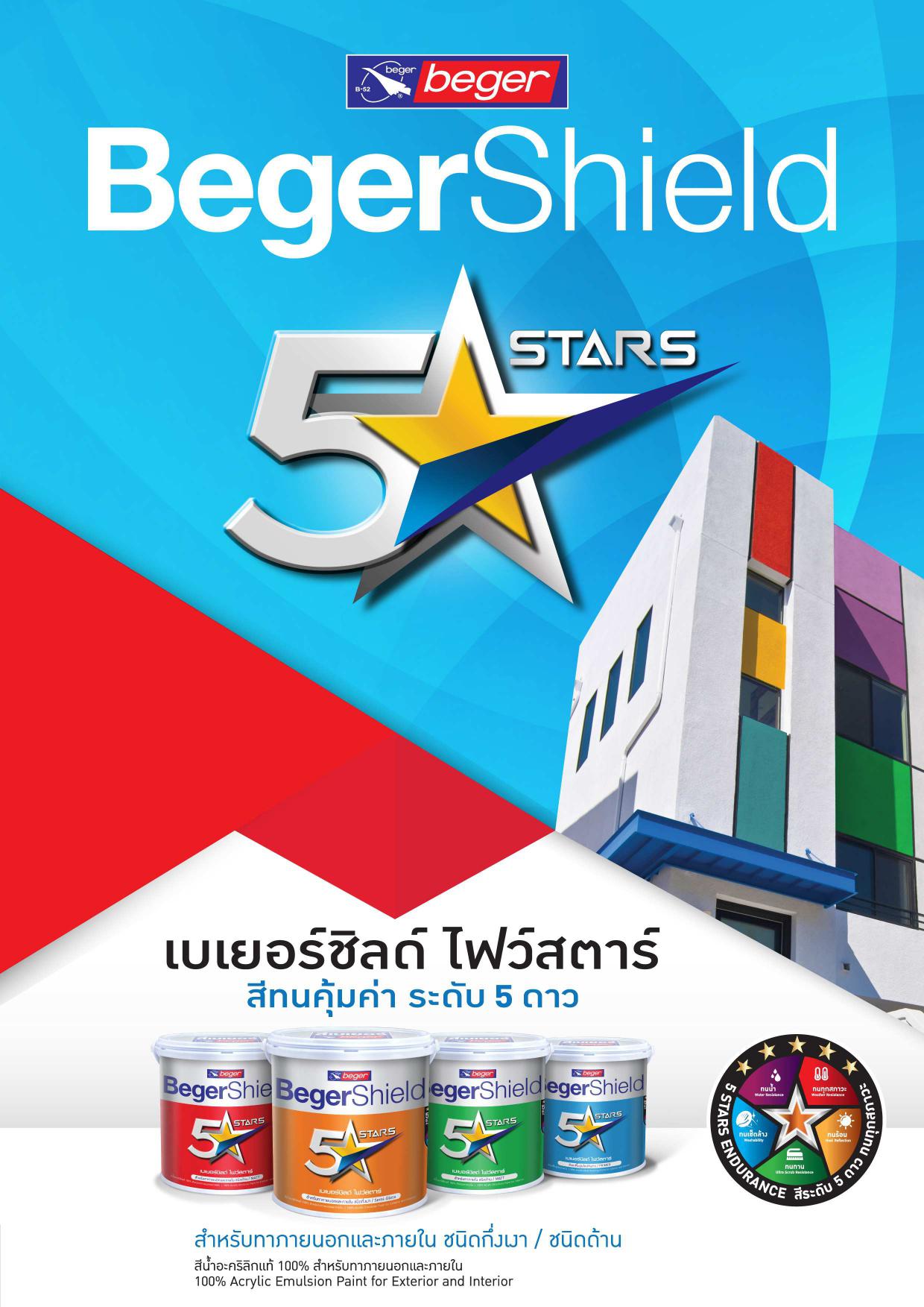 เบเยอร์ชิลด์ ไฟว์สตาร์ ชนิดกึ่งเงา / BegerShield 5 Stars Semi-gloss