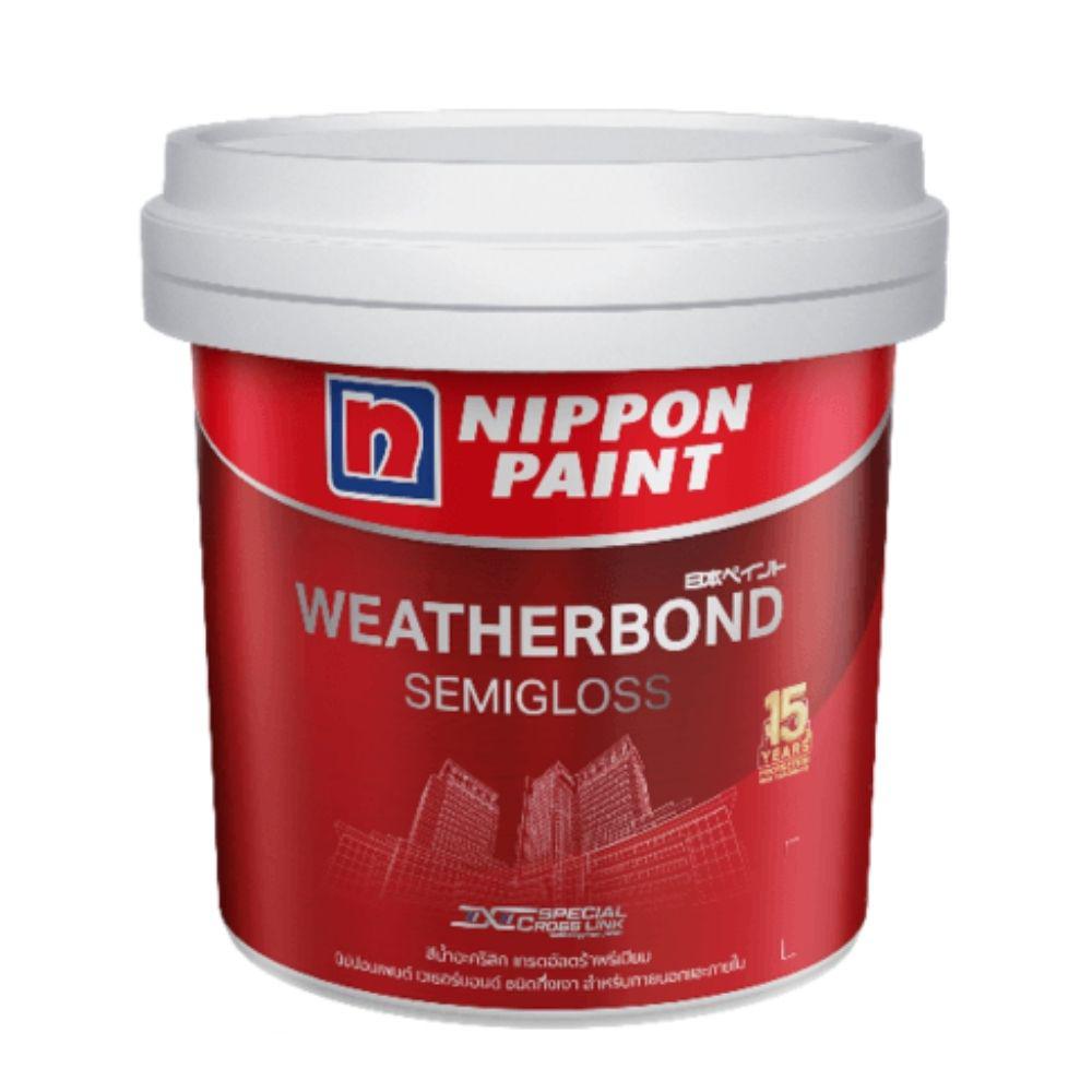 สีนิปปอน เวเธอร์บอนด์ ชนิดกึ่งเงา สำหรับภายนอกและภายใน Nippon Paint Weatherbond Semi-Gloss