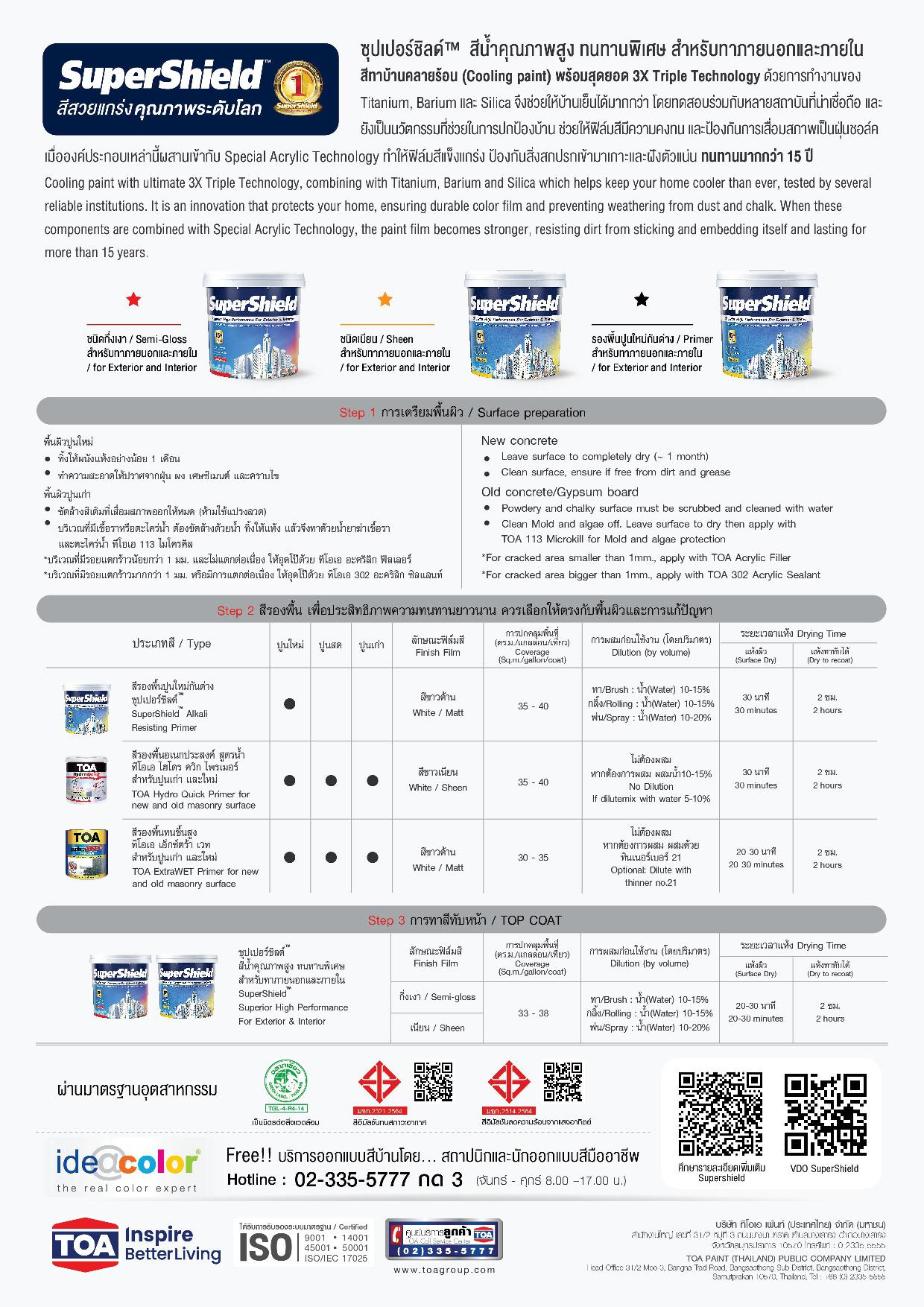 ซุปเปอร์ชิลด์ สีรองพื้นปูนใหม่กันด่าง / Toa SuperShield Akali Resisting Primer