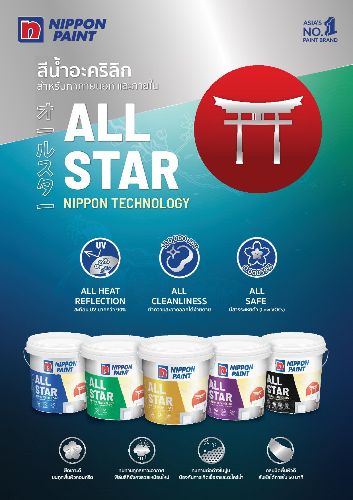 นิปปอนเพนต์ ออลสตาร์ (ภายใน) #เบส A /Nippon paint allstar (interior)